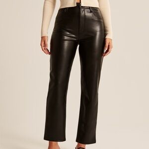 Vegan Leather Ultra High Rise Ankle Straight Pant